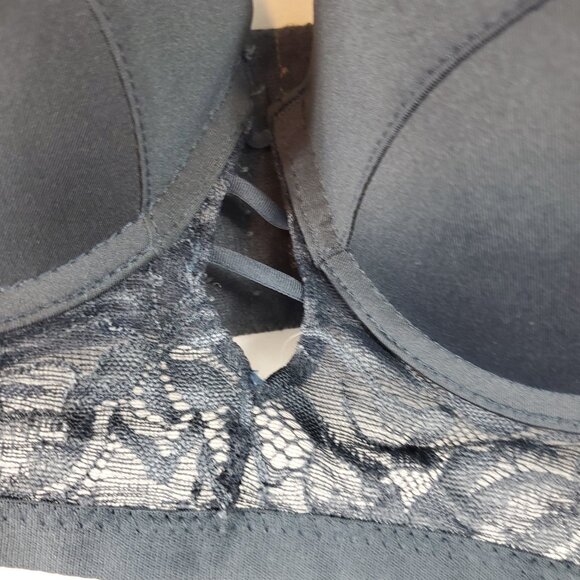 Rachel Roy Navy Blue Luxe Lace Longline Single Bra Sz 34C NWT - Picture 6 of 8